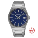 ساعت مچی مردانه سیکو مدل Seiko SUR555P1 | سری Essentials با صفحه آبی راه راه و بدنه تمام استیل