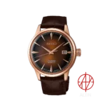 ساعت مچی مردانه سیکو پرساژ (Seiko Presage) مدل SRPB46J1 (اتوماتیک، قاب رزگلد، صفحه قهوه‌ای کوکتل تایم، بند چرمی)