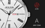 ساعت مچی مردانه جولیوس Julius مدل JAH-124A اورجینال با بند ناتو سه رنگ و نمایشگر تقویم فیگور 1
