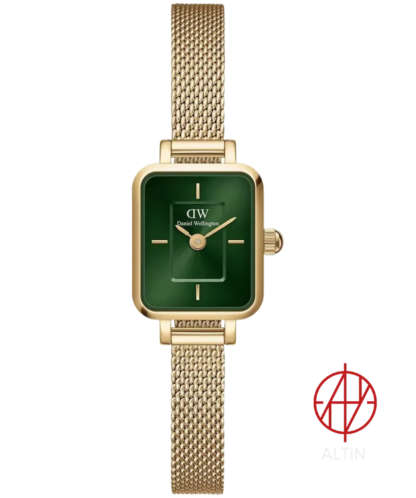 ساعت مچی زنانه دنیل ولینگتون Daniel Wellington مدل Quadro Mini Evergold Emerald کد DW00100653
