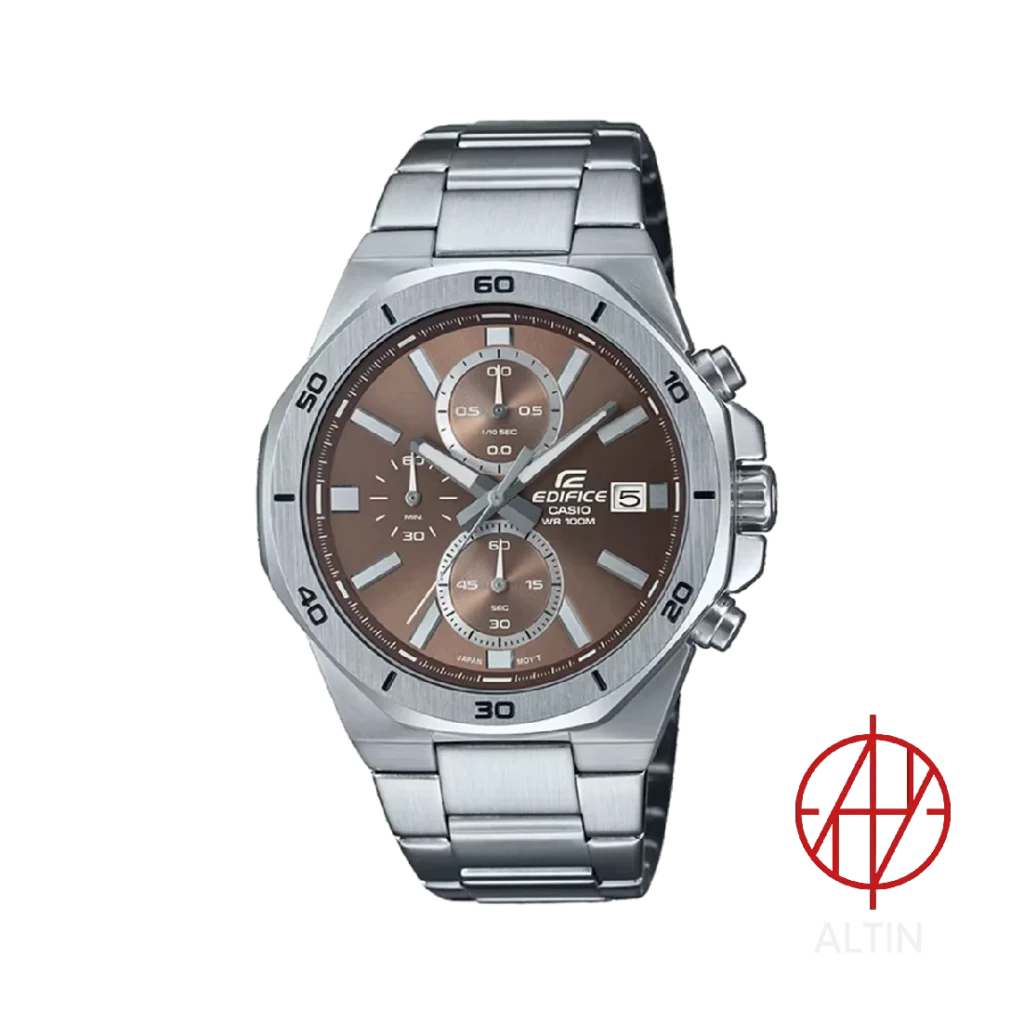 ساعت مچی مردانه کاسیو ادیفیس مدل Casio Edifice EFV-640D-5AVUDF (استیل، کرونوگراف با صفحه مسی-قهوه‌ای) 1