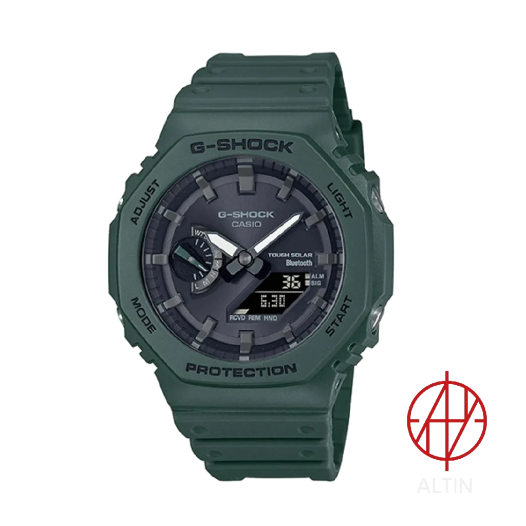 ساعت مچی هوشمند و اسپرت کاسیو جی‌شاک مدل GA-B2100-3ADR (CasiOak، شارژ خورشیدی، بلوتوث، سبز زیتونی) 1