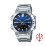 ساعت مچی مردانه کاسیو مدل AMW-870DA-2A1VDF (سری جنرال - دو زمانه با باتری ۱۰ ساله) از روبرو