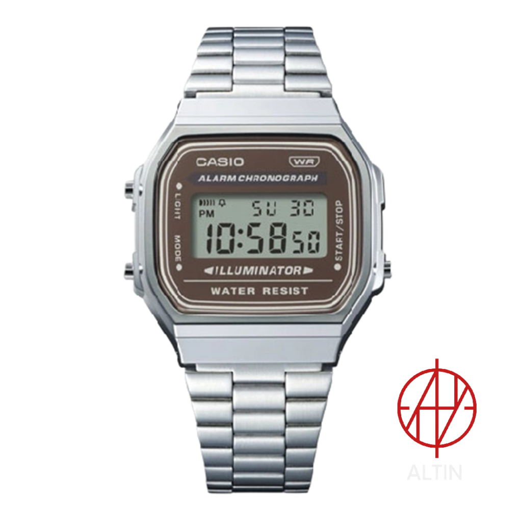 ساعت مچی کاسیو Casio نوستالژیک مدل A168WA-5AYDF اورجینال با صفحه قهوه‌ای مسی