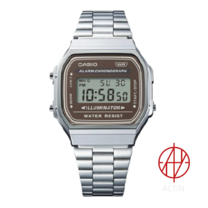 ساعت مچی کاسیو Casio نوستالژیک مدل A168WA-5AYDF اورجینال با صفحه قهوه‌ای مسی