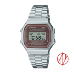 ساعت مچی کاسیو Casio نوستالژیک مدل A168WA-5AYDF اورجینال با صفحه قهوه‌ای مسی