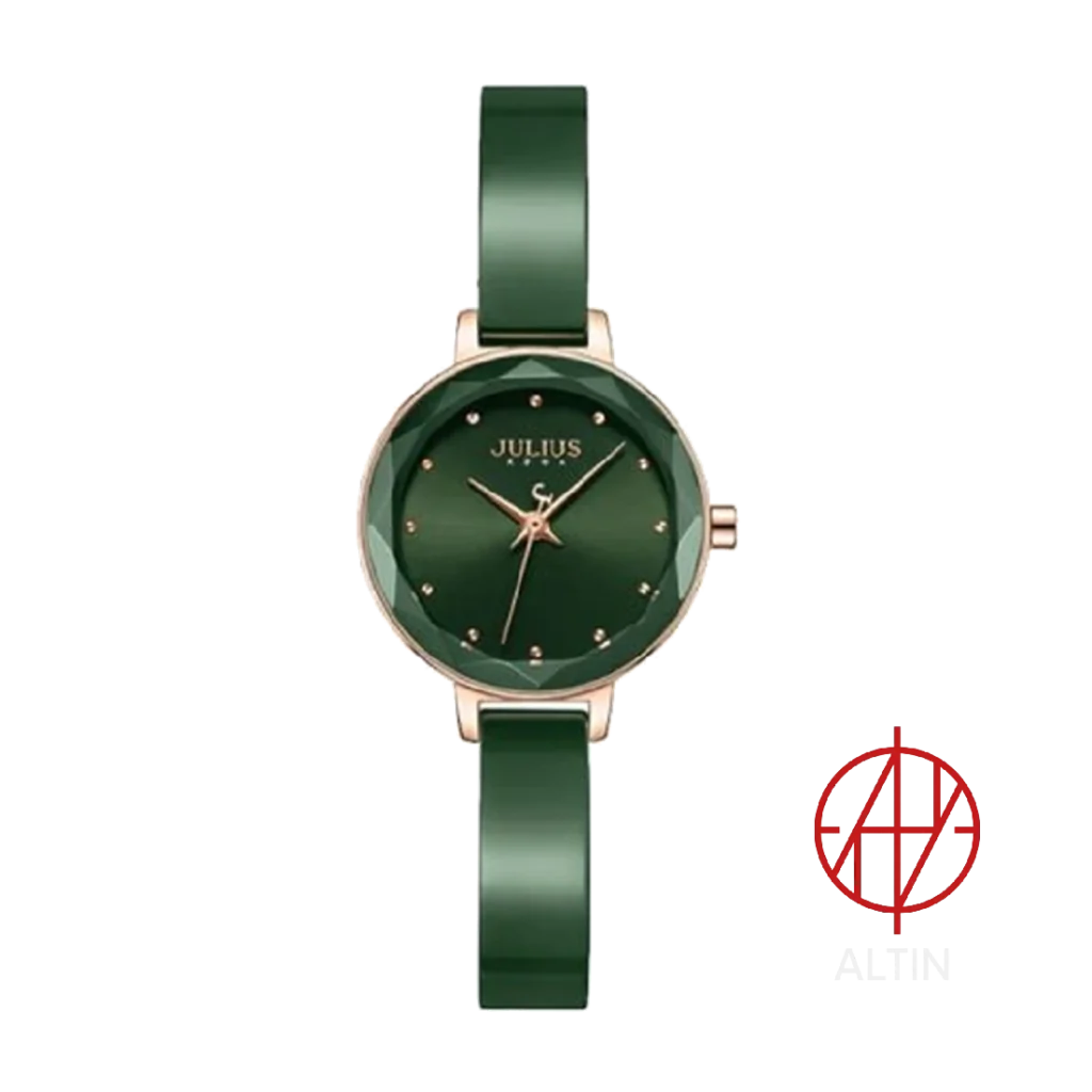 خرید ساعت زنانه جولیوس JA-1348C (النگویی سبز، شیشه تراش‌خورده) a