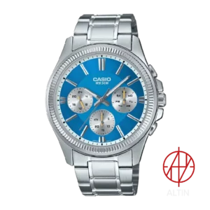 ساعت مچی مردانه کاسیو (Casio) مدل MTP-1375D-2A2VDF (تمام استیل، صفحه آبی، طراحی Multi-Hand)