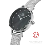 ساعت مچی زنانه دنیل ولینگتون (Daniel Wellington) مدل DW00100593 (کالکشن Petite Lumine، صفحه صدف مشکی، بند حصیری نقره‌ای) - تصویر 2