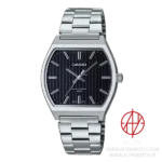 ساعت مچی کاسیو (Casio) مدل MTP-B140D-1AVDF (قاب چهارگوش نقره‌ای، صفحه مشکی شیاردار)