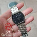 ساعت مچی کاسیو (Casio) مدل MTP-B140D-1AVDF (قاب چهارگوش نقره‌ای، صفحه مشکی شیاردار) - تصویر 2
