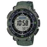 ساعت مچی کوهنوردی کاسیو پروترک (Casio Pro Trek) مدل PRG-340B-3 (دیجیتال, تریپل سنسور, شارژ خورشیدی, بند پارچه‌ای مقاوم)