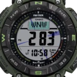 ساعت مچی کوهنوردی کاسیو پروترک (Casio Pro Trek) مدل PRG-340B-3 (دیجیتال, تریپل سنسور, شارژ خورشیدی, بند پارچه‌ای مقاوم) - تصویر 6